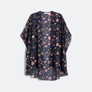 Market & Spruce Navy Floral Kimono